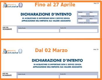 Dichiarazione di Intento: il nuovo modello