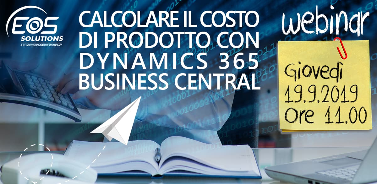 Webinar: 	
Costo del prodotto con Microsoft Dynamics ERP