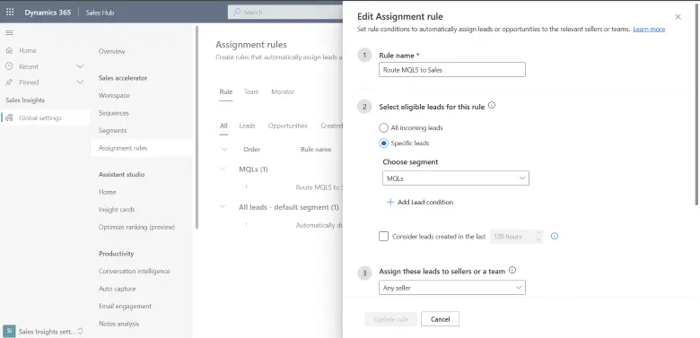 Dynamics 365 Marketing: esempio di lead assignment