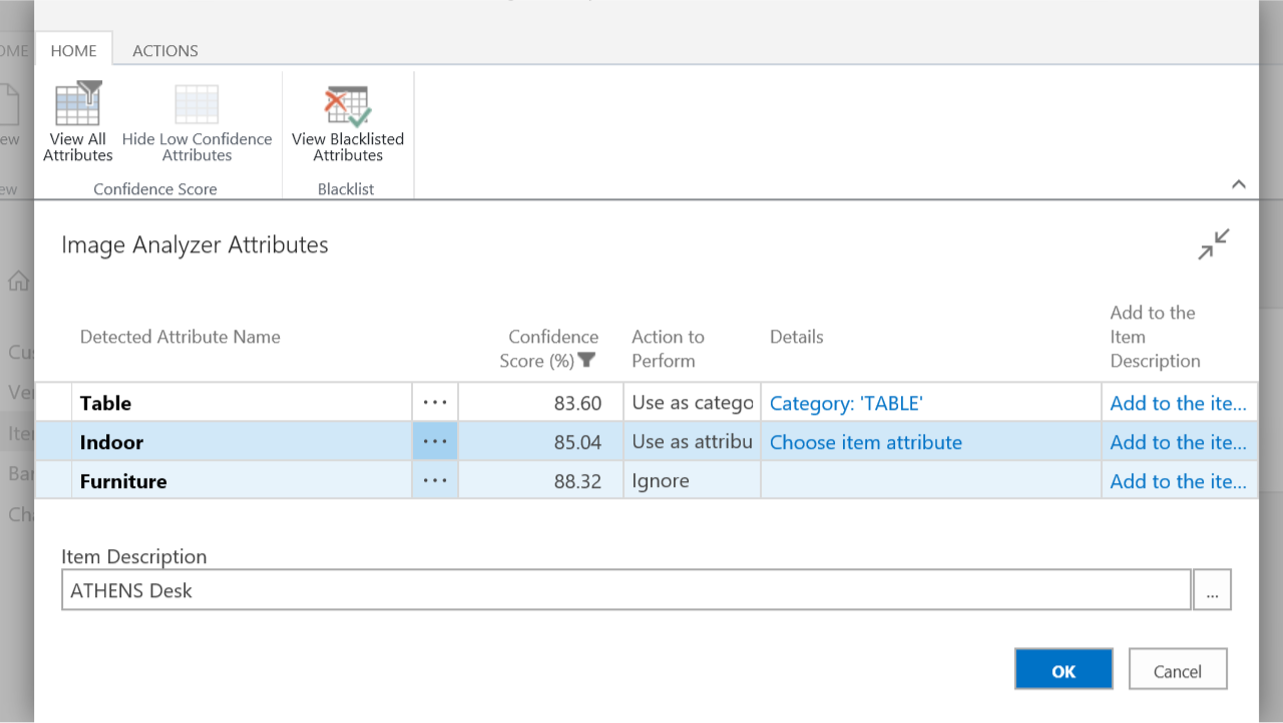 Microsoft Dynamics NAV 2018: le azioni consentite da Image Analyzer