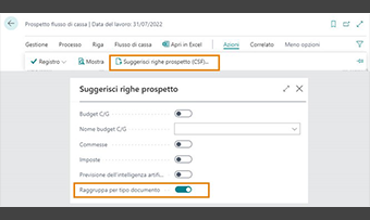 Advanced Cash Flow per Business Central: funzionalità dell'app