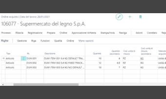 Dual Unit of Measure per Business Central: funzionalità dell'app