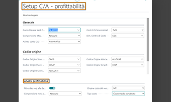 Extended Management Accounting per Business Central: funzionalità dell'app