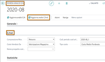 Extended Management Accounting per Business Central: funzionalità dell'app