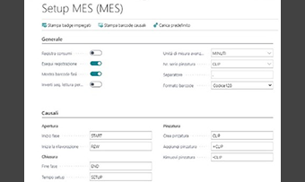 Manufacturing Execution System per Business Central: funzionalità dell'app