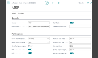 Manufacturing planning per Business Central: funzionalità dell'app